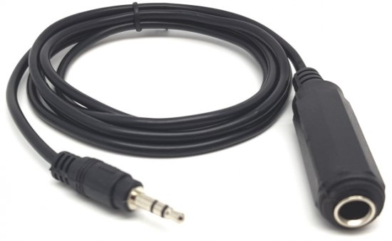 כבל שמע 3.5mm (M) to 6.5mm (F) 1.5m Cable E-3.5-6.5-1.5M - Montecom
