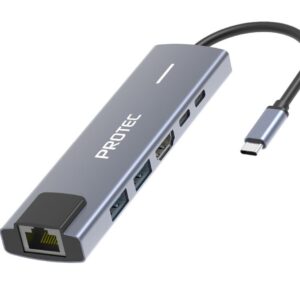 מתאם מUSB C מולטיפורט 6 ב-1 עם רשת, תצוגה וטעינה